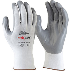 MAXISAFE SYNTHETIC COAT GLOVES White Knight FoamNitrile Glove Small (See also KLE-51FLEX7)
