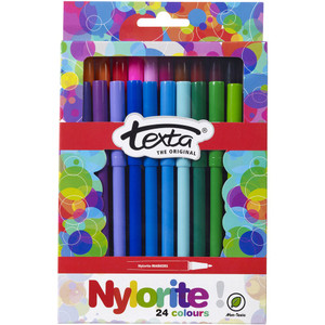 TEXTA NYLORITE COLOURING MARKERS Assorted Pk24