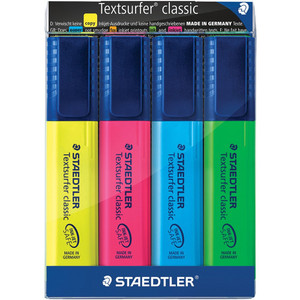 STAEDTLER TEXTSURFER CLASSIC HIGHLIGHTER 4 Assorted