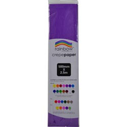 RAINBOW CREPE PAPER 500mmx2.5m Purple, Pk12