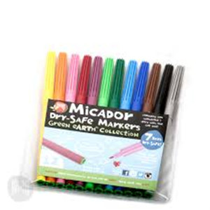MICADOR DRY SAFE MARKERS Fine Point Assorted 12s