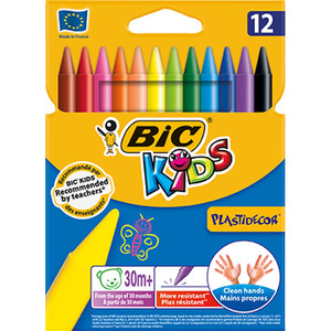 BIC PLASTIDECOR CONTE 5432 CRAYONS 12 Assorted Colours