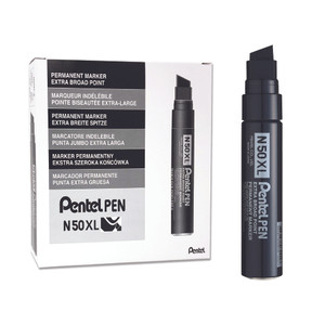 Pentel N50XL Jumbo Permanent Marker Chisel Point 10.0-18.0mm Black, Each (Old Ref: M180)  ***Temporarily Out of Stock. See HU26L for suggested alternative. *** ** ETA 20/10/2026 **