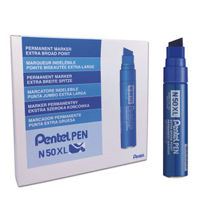 Pentel N50XL Jumbo Permanent Marker Chisel Point 10.0-18.0mm Blue, Each (Old Ref: M180) ** ETA 28/9/2026 **