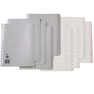 MARBIG POLYPROPYLENE DIVIDERS - NUMERICAL 1-12 A4 White