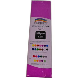 RAINBOW FLURO CREPE PAPER 500mmx2.5m Lilac (Pack of 12)