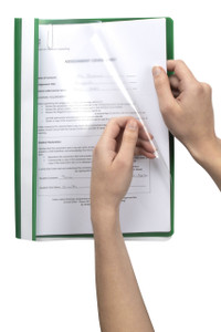 MARBIG A4 STANDARD PP FLAT FILES (CLEAR FRONT) Green