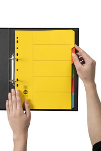 MARBIG BRIGHT MANILLA DIVIDERS 5 Tab A4 Multi-Coloured