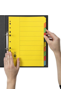 MARBIG BRIGHT MANILLA DIVIDERS 10 TAB A4 MULTI-COLOURED