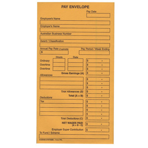 ZIONS PAY ENVELOPES NO.PPL 165x90mm PRINTED PPL (Pack of 50)