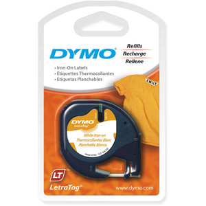DYMO LETRATAG LABELLING TAPES 12mmx2m - Iron-On White