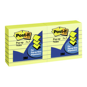 POST-IT R335-YL POP UP NOTES Refills 76x76mm Lined Yellow 70005293611 (Pack of 6)
