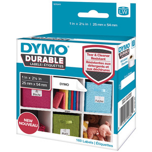 DYMO LABELWRITER LABELS Durable White Label 25mmx54mm, Bx160
