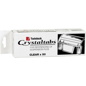 CRYSTALFILE CRYSTALTABS Clear, Bx50
( black & white box )