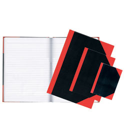 RED AND BLACK NOTEBOOK Gloss Cover A6 100 Leaf 200 Pages Feint Ruled