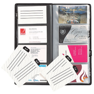 MARBIG BUSINESS CARD BOOK Indexed Black