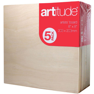 Artitude Board 8x8 Inch Thick Edge Pack of 5
