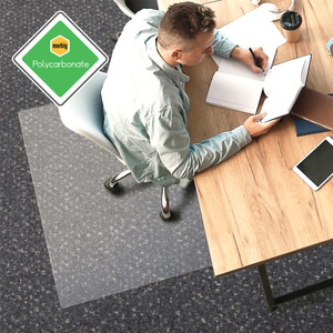 MARBIG TUFFMAT POLYCARBONATE CHAIRMAT Rectangle 120x150cm Clear 87191 ***BULKY ITEM**