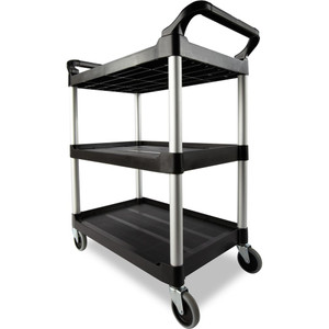 RUBBERMAID UTILITY CART 3 Shelf Black 854 x 473 x 959mm Capacity - 90.7kg