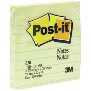 3M #630 POST-IT-NOTES 76X76 LINED 70070934883