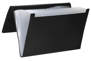 MARBIG F/CAP POLY EXPANDING FILE 12 Pocket Black