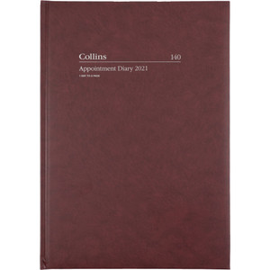 COLLINS APPOINTMENT SERIES DIARY A4 1 Day to Pg 15min Burgundy 140.P78 (2026)