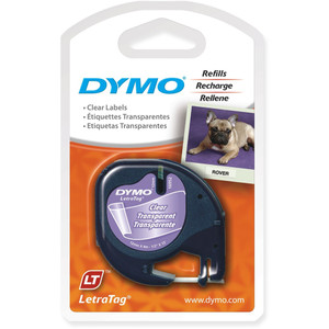 DYMO 16952 LETRATAG LABELLING TAPES 12mmx4m - Clear Plastic