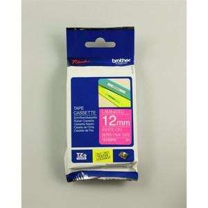 BROTHER TZE-MQP35 PTOUCH TAPE 12mm x 5mtr White On Berry Pink