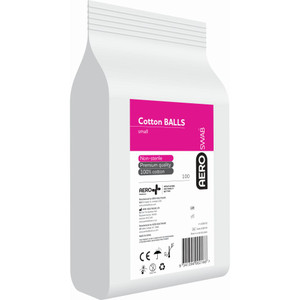 AEROSWAB Small Cotton Balls 0.06g, Bag of 100