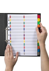 MARBIG POLYPROPYLENE DIVIDERS - NUMERICAL 1-5 A4 Grey