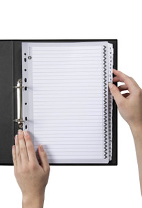 MARBIG PLASTIC BLACK/WHITE TABBED MANILLA DIVIDERS 1-31 Tab A4 Black/White