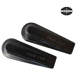 Compass Black Door Wedge (Size: 125 L X 40 W X 23 H mm), Pack of 2