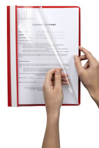 MARBIG A4 STANDARD PP FLAT FILES (CLEAR FRONT) Red