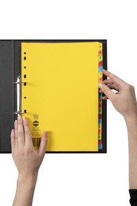 MARBIG BRIGHT MANILLA DIVIDERS A-Z A4 Multi-Coloured