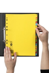 MARBIG BRIGHT MANILLA DIVIDERS 1-20 A4 Multi-Coloured