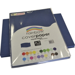 RAINBOW COVER PAPER 125GSM A3 ROYAL BLUE, Pk100