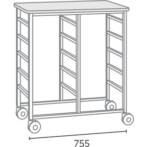MOBILE STORAGE TROLLEY 10 Bin 755w x900h x485d  *** Custom Made - ETA 6-8 weeks from time of order ***
