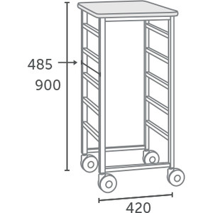 MOBILE STORAGE TROLLEY 5 Bin 420w x900h x485d  *** Custom Made - ETA 6-8 weeks from time of order ***