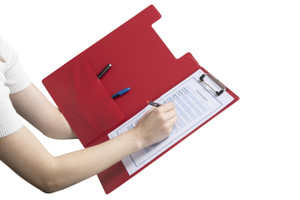 MARBIG PVC CLIPFOLDERS Foolscap Red