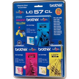 BROTHER LC-57 ORIGINAL 3 COLOUR PACK C/M/Y INK CARTRIDGE