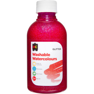 EC WASHABLE WATERCOLOUR PAINTS 250ml Glitter Pink