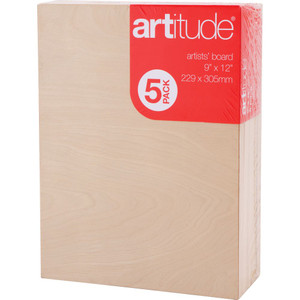 Artitude Board 9x12 Inch Thin Edge 6 Packs of 5 (Carton of 30)