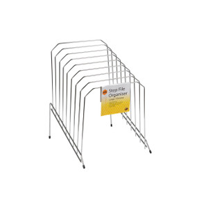 MARBIG STEP FILE ORGANISER 8 Compartment Chrome