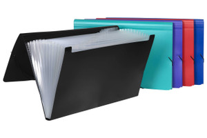 MARBIG EXPANDING FILE FC PP 12 Pocket Assorted Colours (Each)