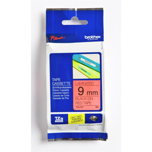 BROTHER TZE-421 PTOUCH TAPE 9mm x 8mtr Black On Red