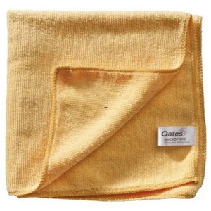Oates All Purpose Microfibre Cloth 40cm x 40cm, Yellow, Pack of 5 (165636)
