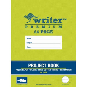 WRITER PREMIUM PROJECT BOOK 64pgs Plain / 24mm Dotted Thirds - Clouds 330 x 245mm 70gsm