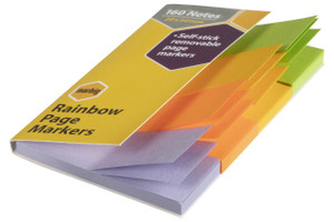 MARBIG RAINBOW PAGE MARKERS 20x50mm 160Sht Assorted