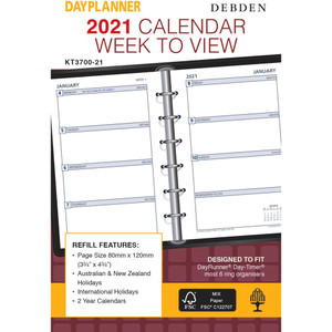 DEBDEN DAY PLANNER REFILLS Pocket Weekly Dated Calander KT3700 (2024)