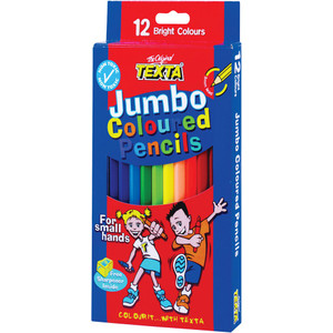 TEXTA JUMBO COLOURED PENCILS Assorted Pk12